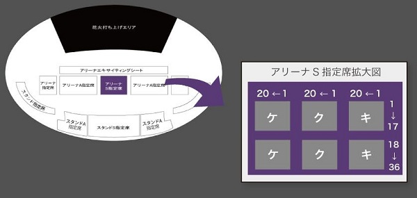 選べる２個セット 真駒内花火大会2023年 アリーナS席 連番 ケー15列目